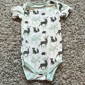 Kickee Pants 3-6 Months‎ Baby Bodysuit Woodland Animals Deer Fox Hedgehog